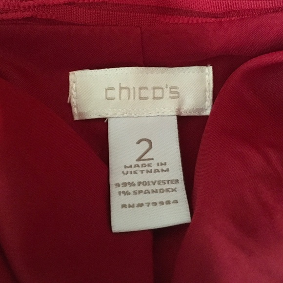 Chico’s blood red one-button jacket with 3/4 length sleeves & pockets size 2 (L) - Picture 4 of 5